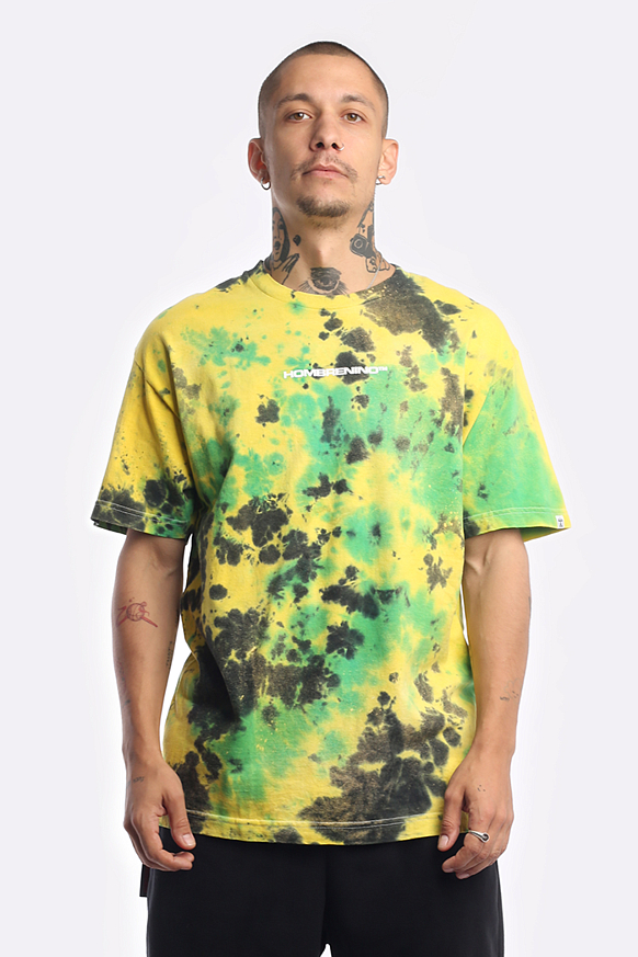 Мужская футболка Hombre Nino Tie Dye S/S Print Tee (0222-CT0009-ylw/grn) - фото 2 картинки