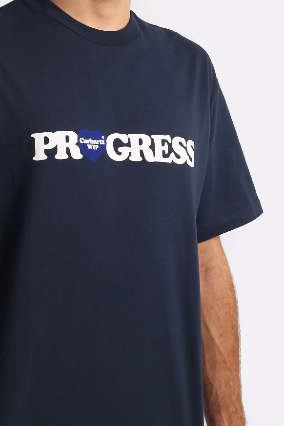 Мужская футболка Carhartt WIP S/S I Heart Progress T-Shirt (I032378-blue) - фото 5 картинки