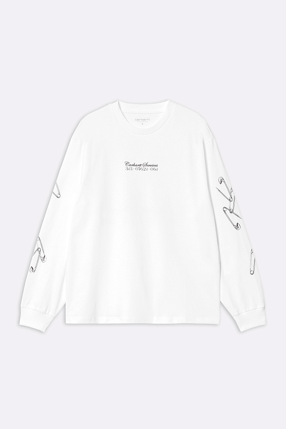 Женский лонгслив Carhartt WIP W' L/S Safety Pin T-Shirt (I032890-white/bordeaux)